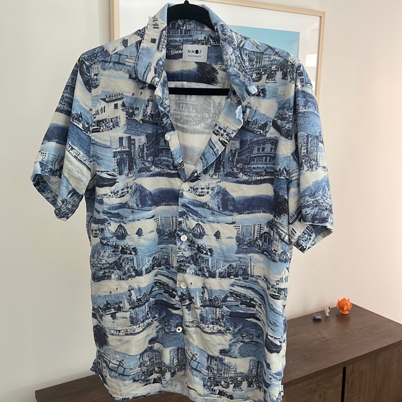 NNO7 light blue beach button down shirt. Medium :) 🏄‍♂️ - Picture 1 of 4
